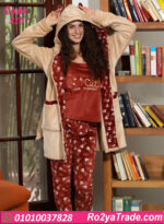 بيجامة حريمي شتوي 3 قطع