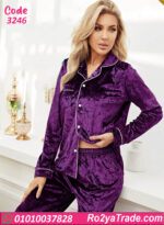 بيجامة قطيفة شتوي حريمي