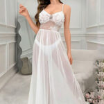 لانجري طويل دانتيل أبيض – 380