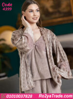 بيجامة حريمي شتوي 3 قطع