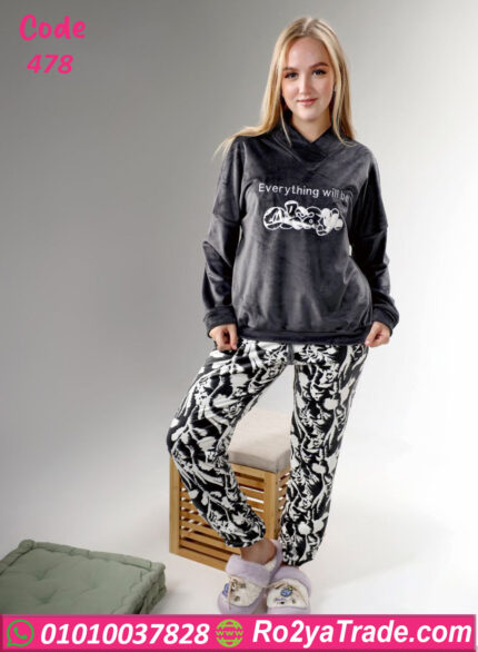 بيجامة شتوي حريمي وان سايز