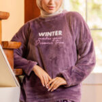 بيجامة شتوي قطيفة نسائي