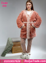 بيجامة قطيفة شتوي بالروب