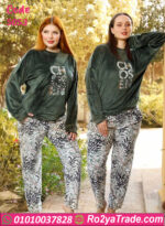 طقم قطيفة شتوي نسائي