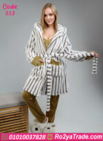 بيجامة قطيفة شتوي بالروب الفرو