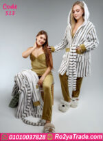 بيجامة قطيفة شتوي بالروب الفرو