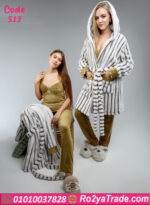 بيجامة قطيفة شتوي بالروب الفرو