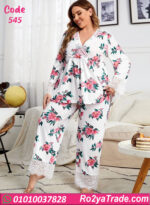 ⁦بيجامة حريمي شتوي بيج سايز – 545⁩ - الصورة ⁦5⁩