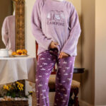 بيجامة فرو شتوي ليلكي