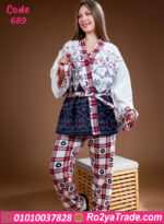 بيجامة حريمي شتوي 3 قطع