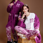 بيجامة حريمي شتوي 3 قطع بالروب