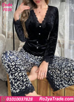 بيجامة حريمي شتوي دانتيل