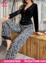 بيجامة حريمي شتوي دانتيل