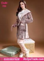 بيجامة حريمي شتوي 3 قطع