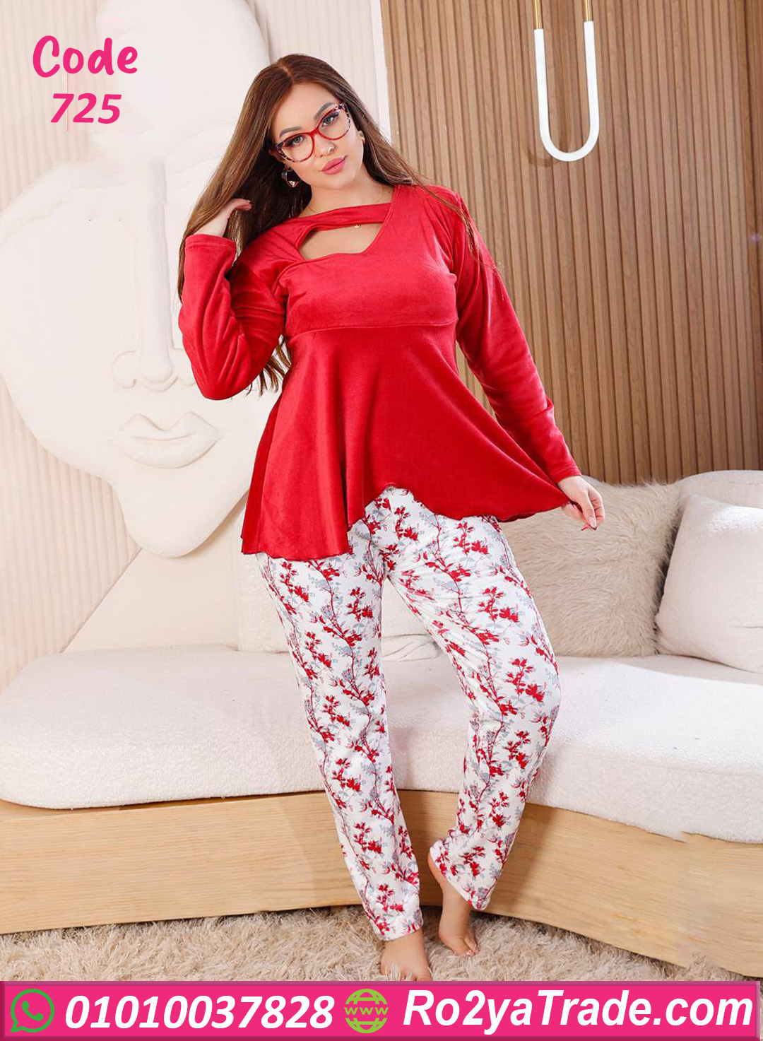 725-6 بيجامة شتوي حريمي شيك