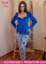 بيجامة قطيفة شتوي peplum