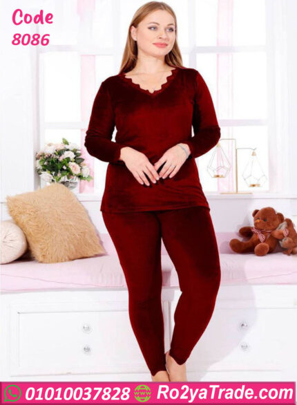 بيجامة شتوي حريمي قطيفة