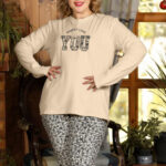 بيجامة سايزحريمي شتوي بيج