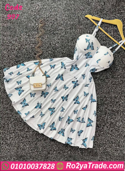 فستان صيفي قصير فراشات