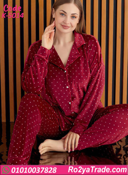 بيجامة شتوي حريمي نقط