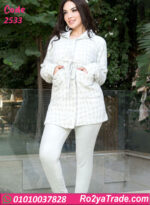 بيجامة شتوي حريمي قطعتين بقبعة