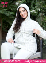 بيجامة شتوي حريمي قطعتين بقبعة