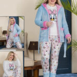 بيجامة شتوي 3 قطع حريمي