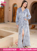 روب شتوي نسائي طويل بقبعة