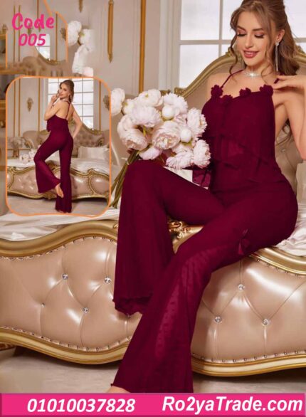 بيجامة حريمي صيفي بحمالات