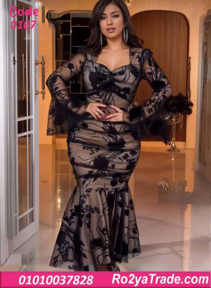 فستان سواريه طويل شيفون