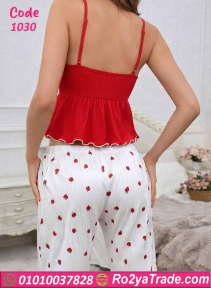 بيجامة حريمي صيفي فراولة