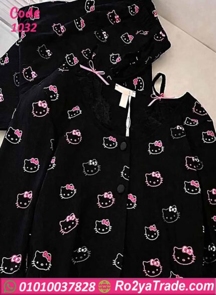 بيجامة حريمي صيفي هيلو كيتي 3 قطع