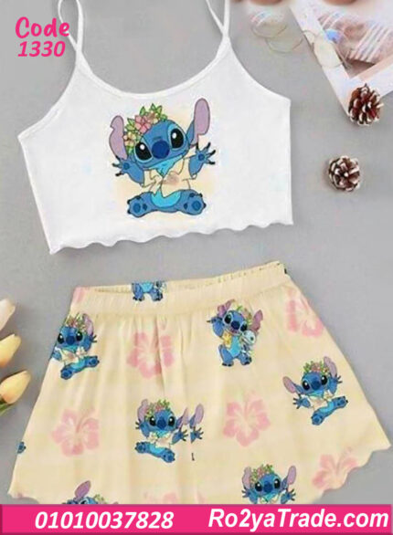 هوت شورت حريمي صيفي قطعتين