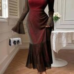 فستان صيفي طويل لامع