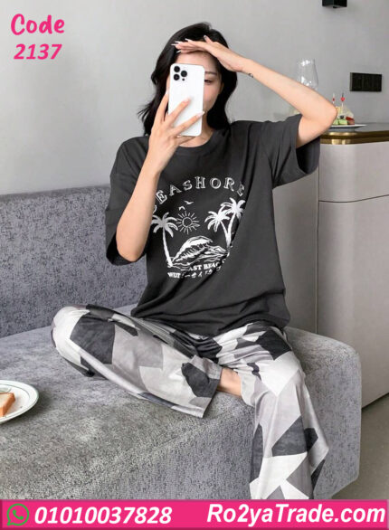 بيجامة وترنج حريمي صيفي