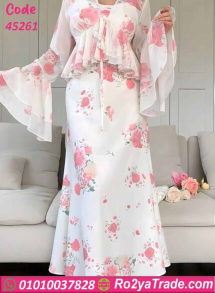 فستان صيفي طويل ورد