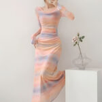 فستان صيفي طويل تدرجات