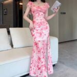 فستان صيفي طويل ورد