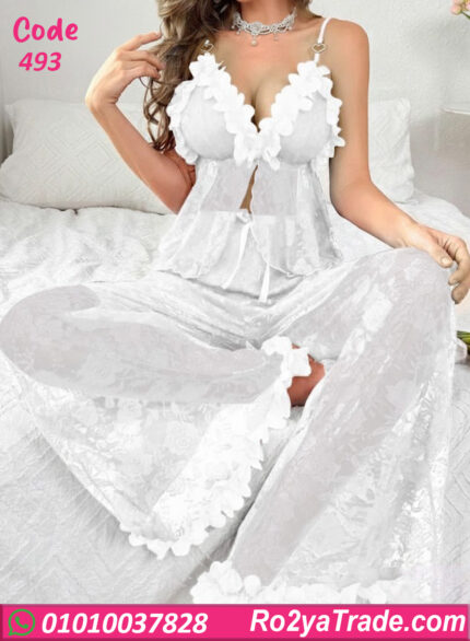 بيجامة دانتيل صيفي حريمي