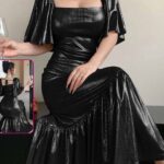 فستان صيفي طويل لامع سواريه – كود 527