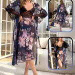 لانجري شيفون طويل بالروب