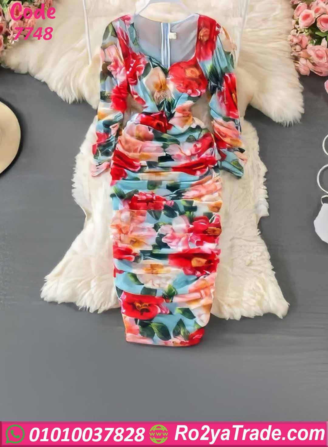 دريس صيفي طويل ورد