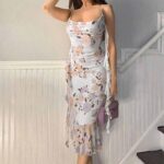 فستان صيفي طويل ورد