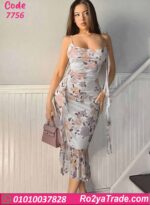 فستان صيفي طويل ورد