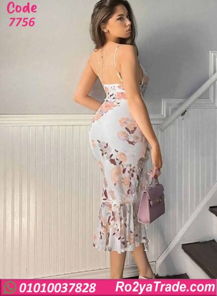 فستان صيفي طويل ورد