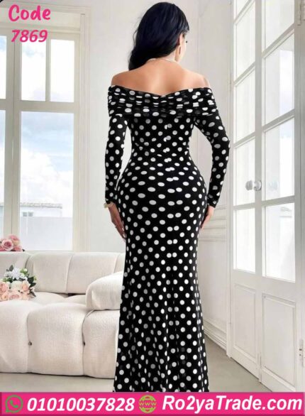 فستان صيفي طويل بولكا
