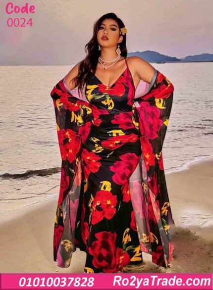 لانجري طويل مع روب شيفون بيج سايز