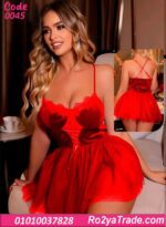 لانجري شتوي أحمر قطيفة كود 0045