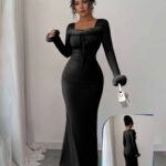 فستان سواريه طويل قطيفة