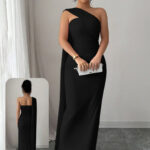 فستان سواريه كتف واحد 13011